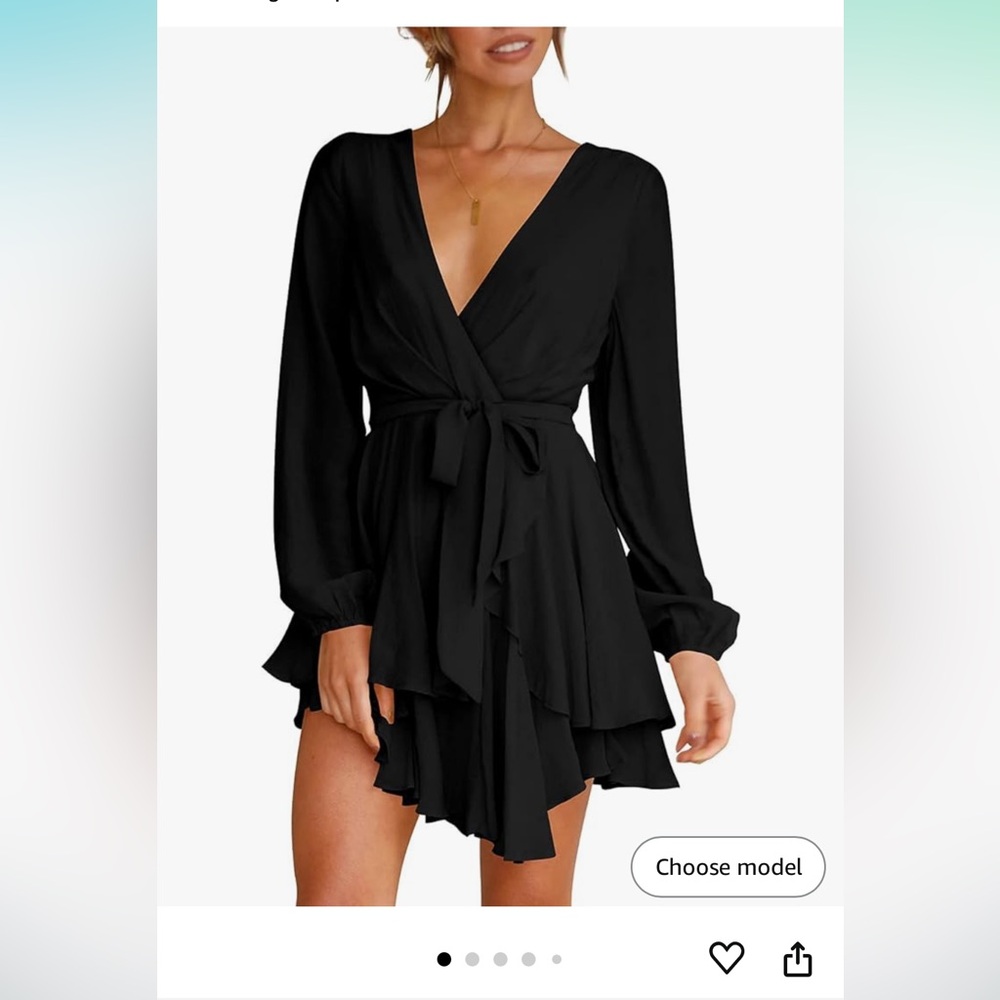 V neck long sleeve dress - Picture 1 of 3